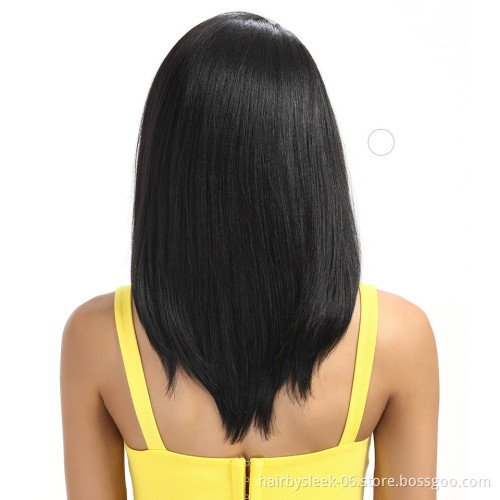 Rebecca fashion brand 18 Inches  U Part Straight Hair Elastic Synthetic Lace part Wig Synthetic hair Wigs For Black Woman